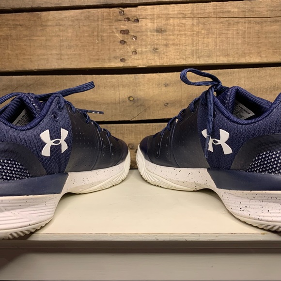 Under Armour Block City Volleyball Shoe Navy White Size 8 - Picture 9 of 13